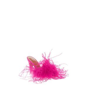 BROTHER VELLIES Womens Pink Feather Palms Almond Stiletto Heeled Sandal 6